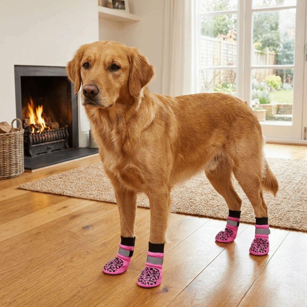 Reflective Anti-Slip Dog Socks Adjustable Dog Paw Protectors Dog Shoes Socks Anti-Scratch
