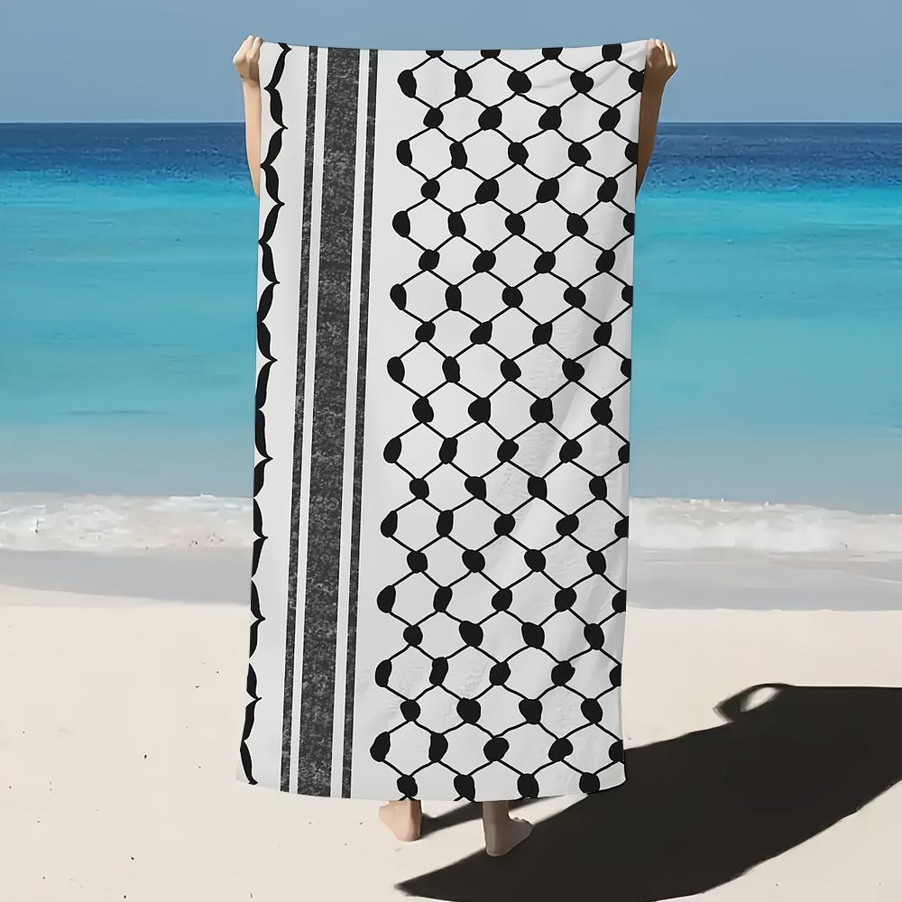 Hattah Keffiyeh Towel Microfibre Beach Quick Dry Lightweight Super Absorbent Bath For Camping Travel Swimm
