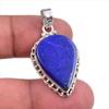 Natural Lapis Lazuli Gemstone 925 Solid Sterling Silver Gift Pendant 1.50" W8t76