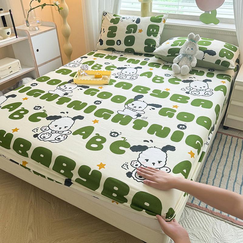 Простыня Ins в корейском стиле с фиолетовым цветочным узором, покрывало из стираного хлопка, защитный чехол для матраса от пыли, противоскользящая кровать