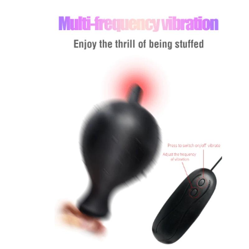 Vibrator Inflatable Silicon Huge Big Anal Plug Dildo Pump Anal Dilator Expandable Prostate Massager Butt Plug Anal Balls Sex Toy