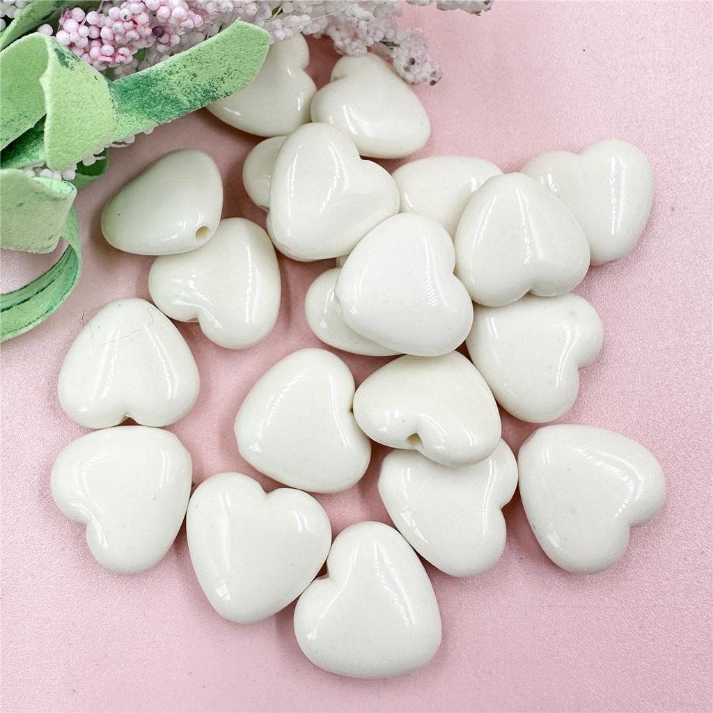 Домашний однотонный цвет для изготовления ожерелья и сережек, модные бусины в форме сердца, акрил 18,8*17,2 мм, 20 шт./пакет, материалы ручной работы «сделай сам»