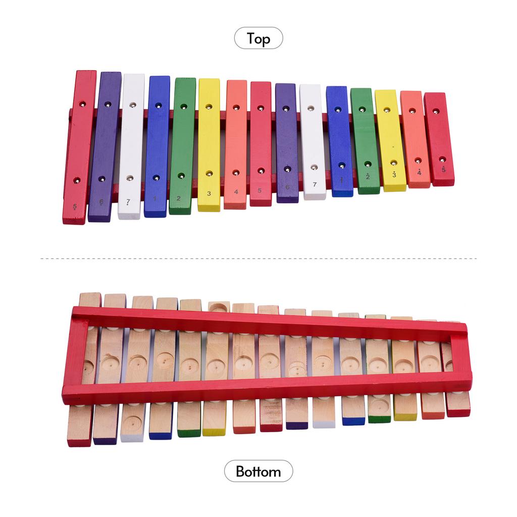 Ammoon 15 Keys Xylophone Colorful Musical Percussion Instrument Early Education Instrument for