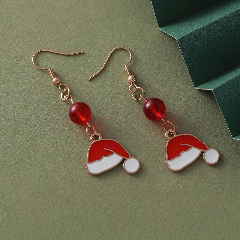 Креативные серьги-пусеты в виде мультяшных рождественских шляп из сплава - Женские украшения класса люкс