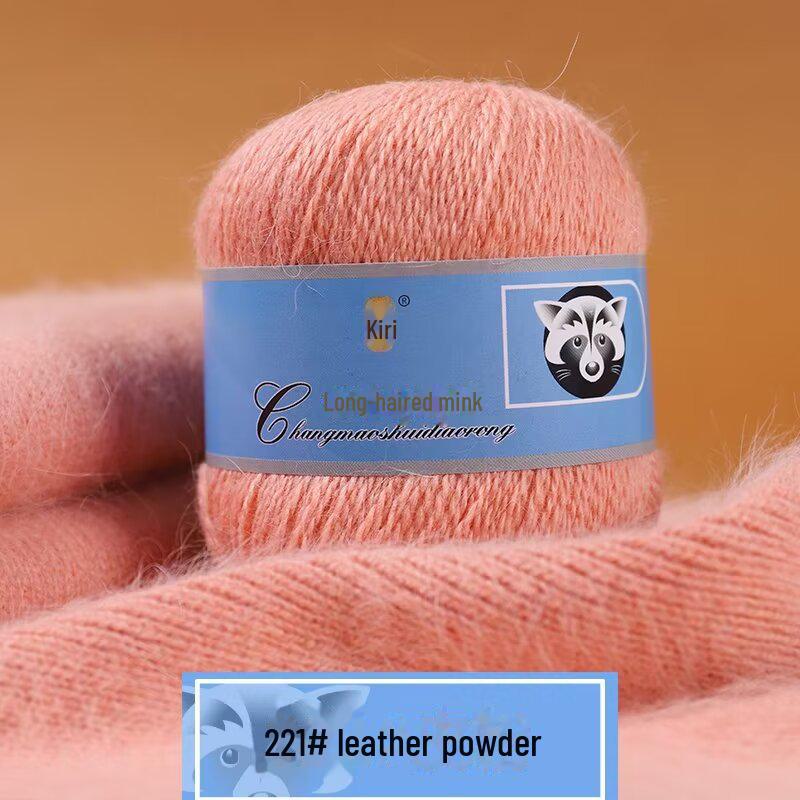 Мягкая пряжа из кашемира ручной работы для шапок и шалей, пряжа из шерсти норки с длинным ворсом средней толщины для вязания крючком