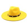 9.5Cm Big Brim Woolen Jazz Top Hat Women'S Fashion Casual Big Edge Felt Hat Men'S Jazz Hat