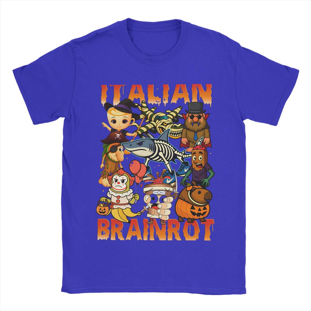 Halloween Italian Brainrot T Shirt Beach Pure Cotton TShirts For Couple Leisure Casual Tee Shirt Short Sleeves Y2K Funny Tops