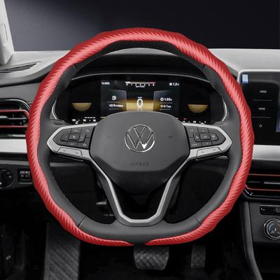 Подходит для Volkswagen Рулевое колесо с текстурой под карбон Накладка Защелкивающаяся Волнообразная Защитный чехол Golf Passat Polo Jetta Tiguan T-Roc Atla