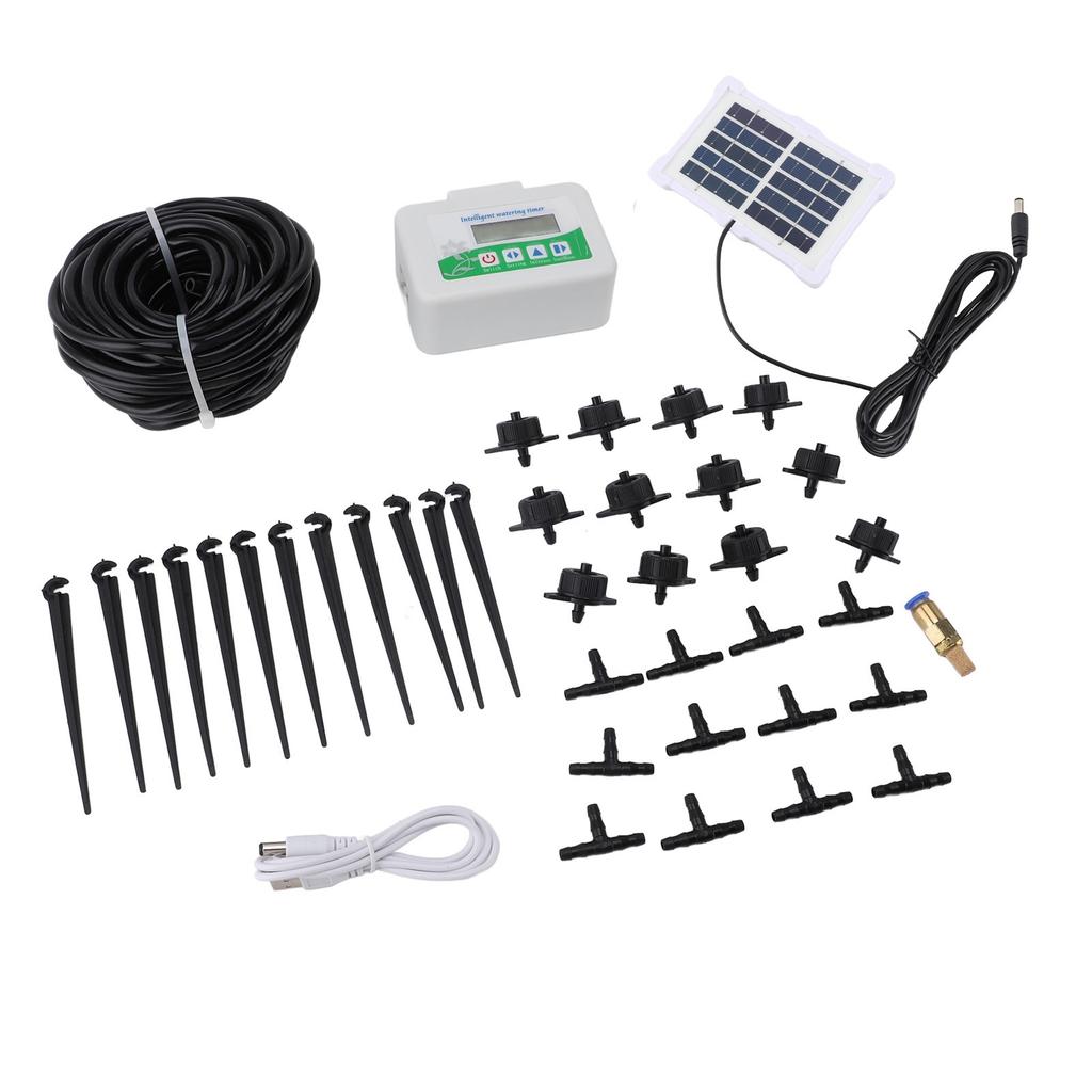 Интеллектуальный таймер полива Программируемый Энергосберегающий с солнечной панелью Автоматический таймер полива для сада, сельскохозяйственных угодий