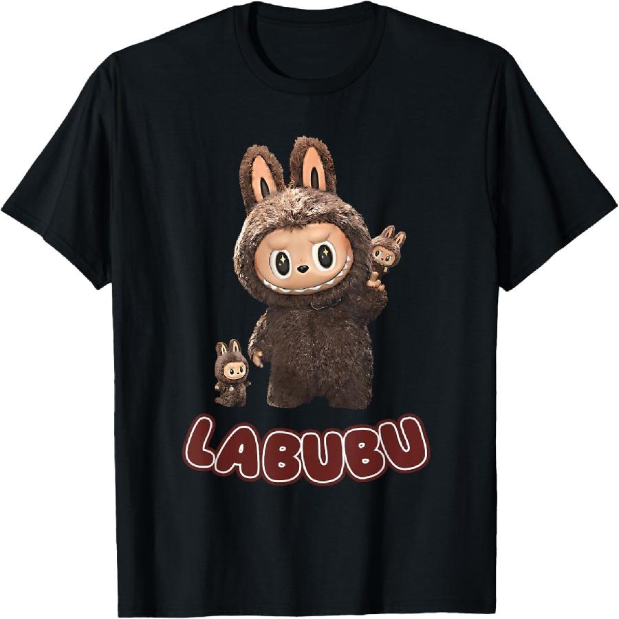 Смешная Labubu Милая Labubu Монстры Коричневая Мем Футболка