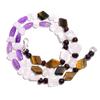 Natural Tiger Eye Amethyst Moonstone Gemstone Smooth Beads Necklace 17" UB-4934 UB-4934