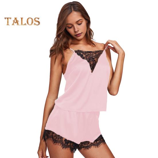 Женский пижамный комплект из 2 шт./компл., кружевной топ без рукавов с цветочной вышивкой на тонких бретельках, эластичный топ с высокой талией, облегающие шорты, домашняя одежда, жилет, шорты, летний комплект