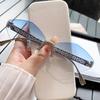 Модные безрамные солнцезащитные очки с буквой F и защитой UV400 для уличного стиля и путешествий