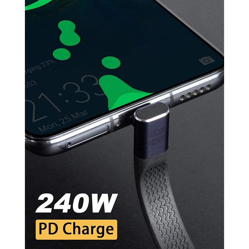 Кабель USB C от Poyiccot L mold Короткий 240 Вт, 40 Гбит/с Кабель-переходник C L-образный, 48 В/5 А, быстрая зарядка Кабель-переходник L-образный Кабели Thunderbolt 4