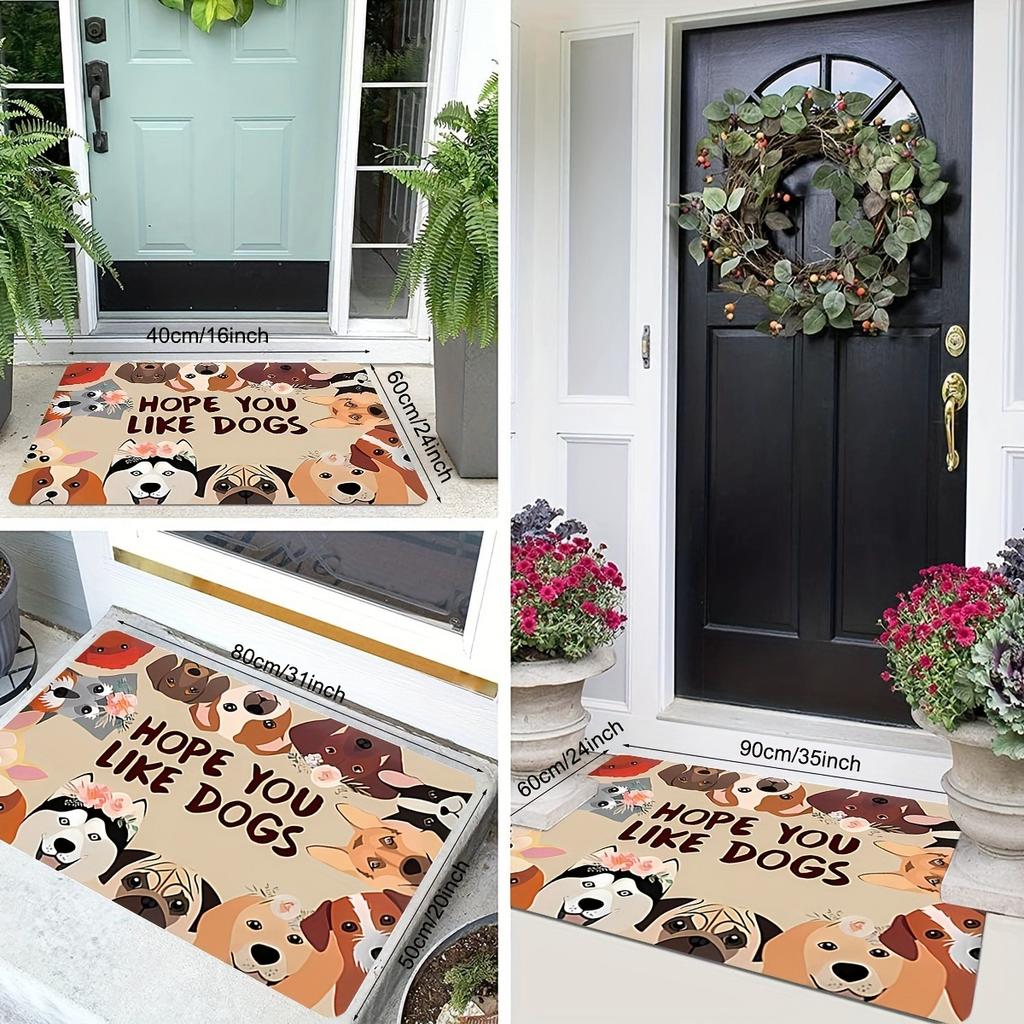 Christmas Dachshund Bath Rug, Ultra-Soft Plush Non-Slip Bath Mat, Polyester Knit Fabric Absorbent Rectangle Bathroom Floor Mat