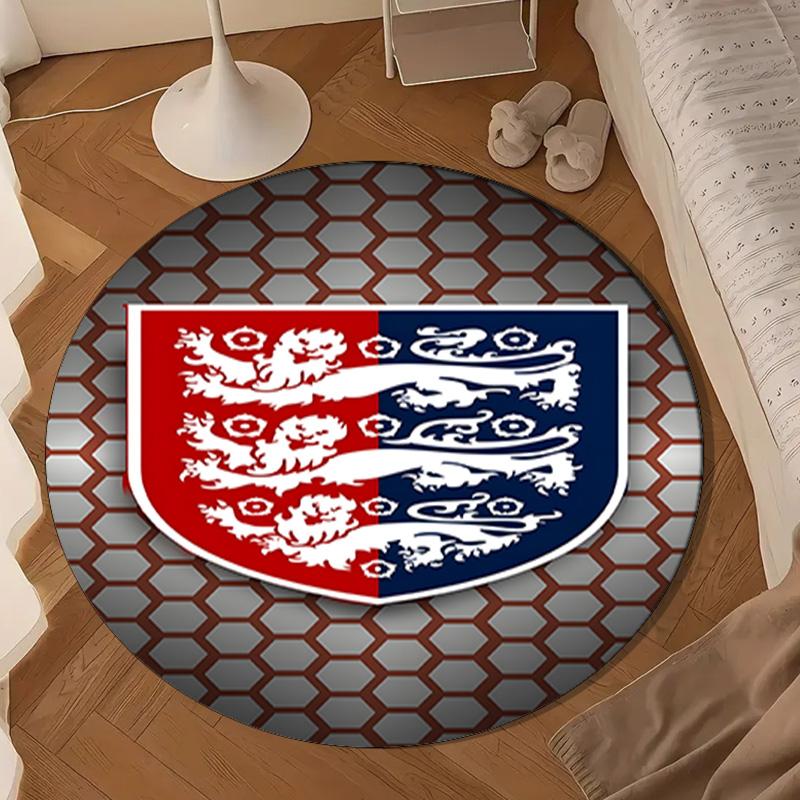 1PC rug England Football Crest Round mat Home Decor, Chair rug For livingroom,Bedroom, doormat home decor Birthday Gift Christmas Gifts