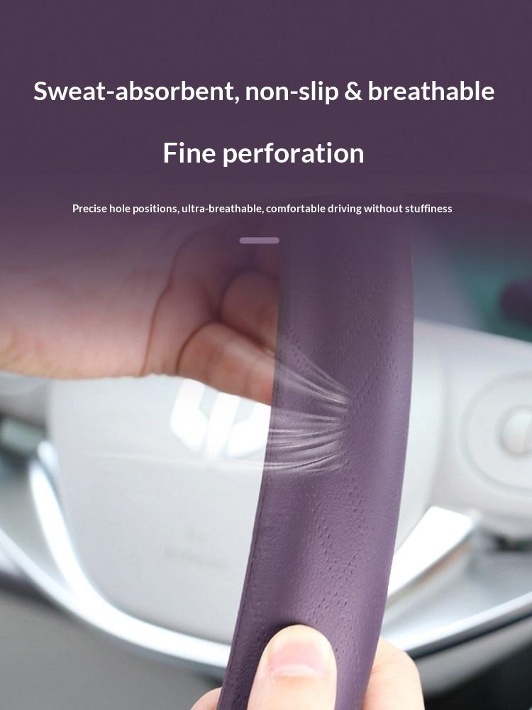 For Leapmotor B10 Leather All Season Anti Slip Sweat Absorbing Original Color Car Interior Steering Wheel Cover