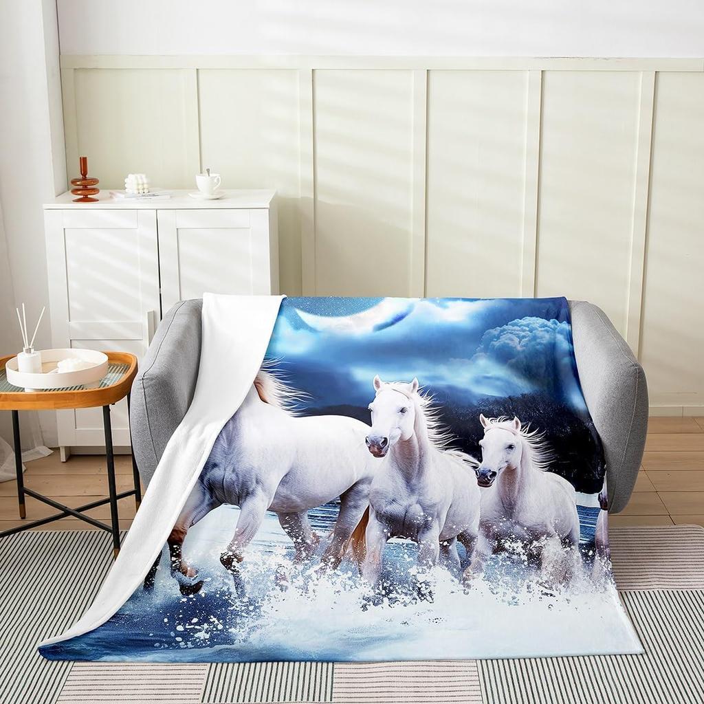 GUOYU Blanket Japanese Style Soft Warm BlanketRainbow Butterfly Throw BlanketCherry Blossoms Fleece BlanketInk Painting Style Fuzzy Blanket