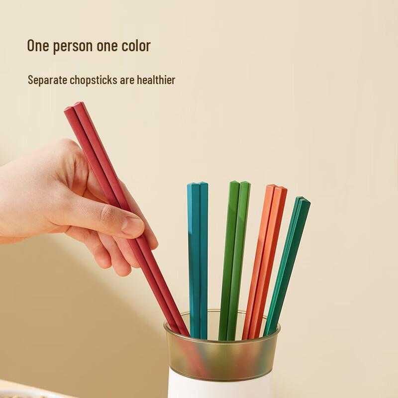 Chui Da Huang Colorful Anti-bacterial Nordic Chopsticks, 5 Pairs