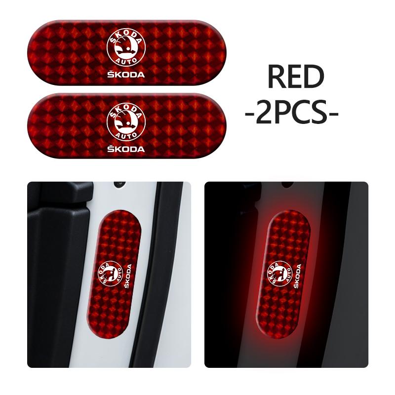 CTGI2 Car Reflective Stickers Warning Reflective Tape Decorating Accessories For Skoda octavia a5 a4 mk1 2 fabia superb rapid mk3 yeti