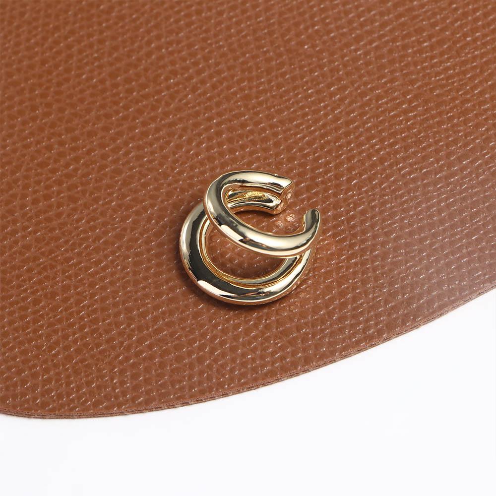 Geometric Double Circle Gold Color Sliver Color Round Earrings Korean Style Hoop Earrings Ear Clips