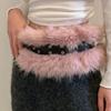 PU Leather Furry Waistband Rivet Y2K Waistband Simple Plush Belt  Female/Girls