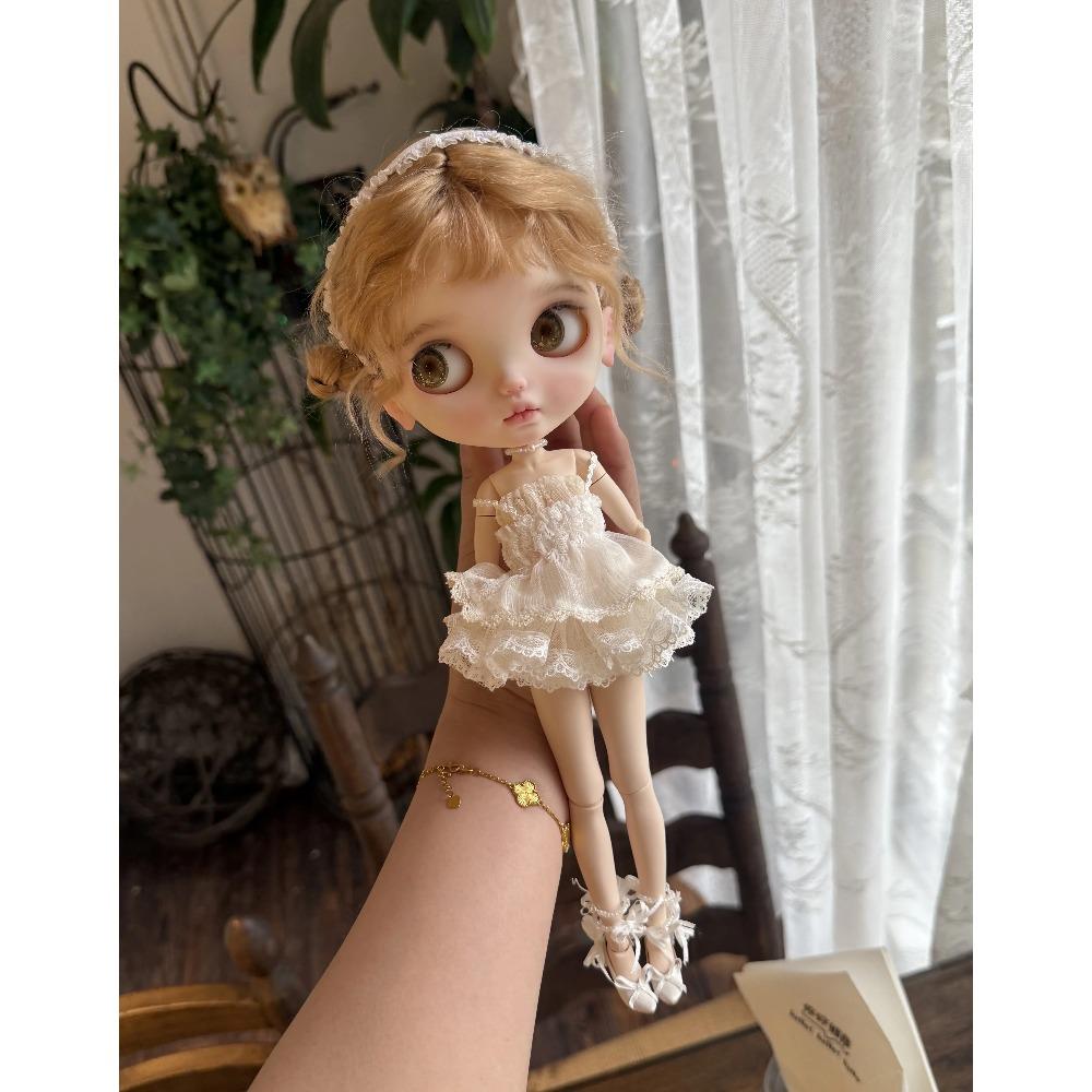 Аксессуар для одежды куклы Blyth OB24 Розовая шифоновая юбка и белая кружевная юбка Подходит для женского тела экшн-фигурки Игрушки для самостоятельной сборки В подарок