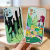 Чехол для телефона с рисунком кактуса, матовый прозрачный для iphone 11 12 13 7 8 plus mini x xs xr pro max чехол