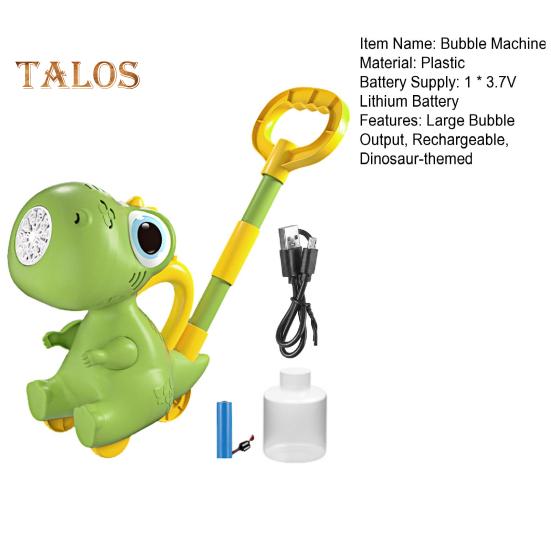Dinosaur Bubble Machine for Kids Rechargeable Bubble Maker with Lights Portable Outdoor Toys for Toddlers 3-6 Year Old Boys Girls