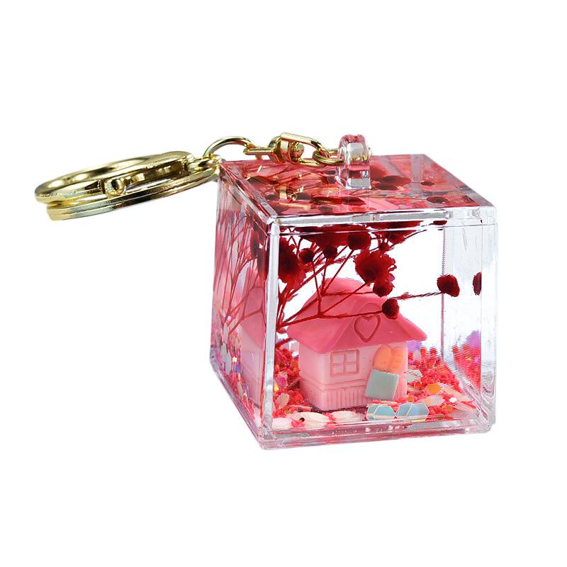 1шт плавающий жидкий брелок квадратный школьный рюкзак кулон аксессуары акриловые мультяшные автомобильные подвески ювелирные изделия шарм красочные