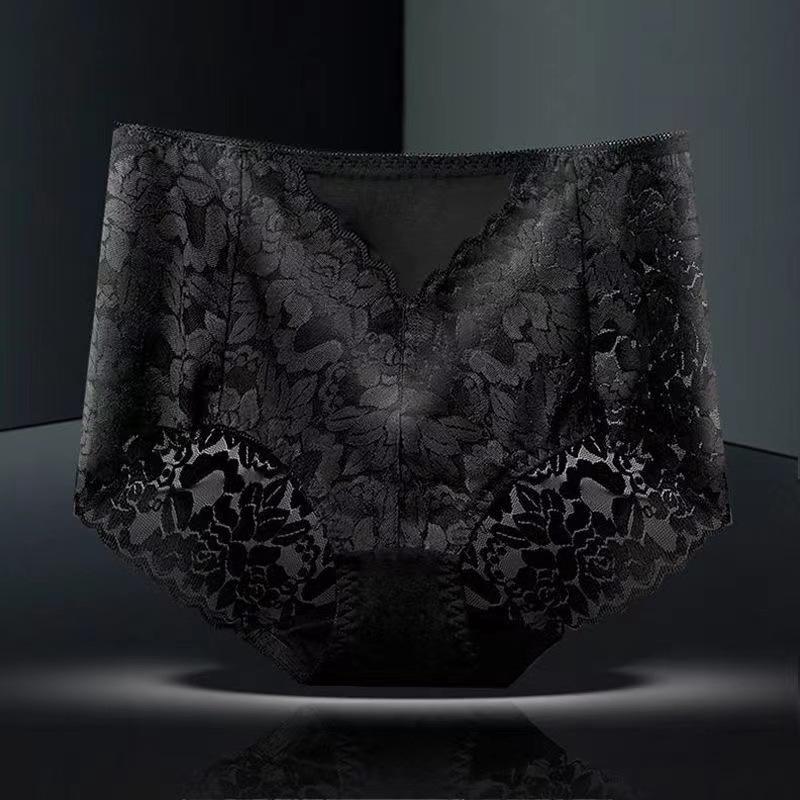 Ladies Sexy Mesh Panties High-waist Seamless Lace Underwear Briefs Transparent Silk Women Cotton Health Knickers Lingerie