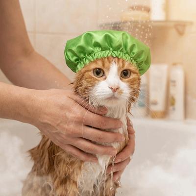 Водонепроницаемый колпак для купания кошек, многоразовый эластичный головной убор, защита ушей для купания питомцев, удобная защита ушей, шапочка для купания собак