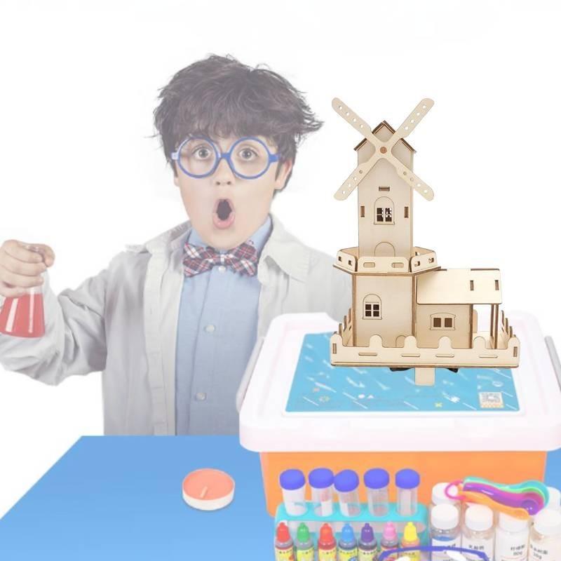 Детская деревянная самодельная голландская ветряная мельница, научная игрушка, электрический маяк, образовательная модель