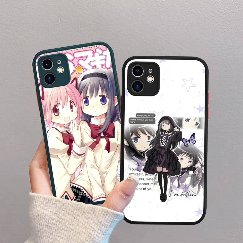 Милый Аниме Puella Magi Madoka Magica Силиконовый Чехол Для IPhone 16 15 14 13 12 11 Pro Max Plus X XS MAX Ударопрочный Матовый Чехол