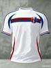 Men's France Flag Color Stripe Rooster Graphic Quick Dry Breathable Lightweight Casual Sport T-Shirt for Adult Sport Fans