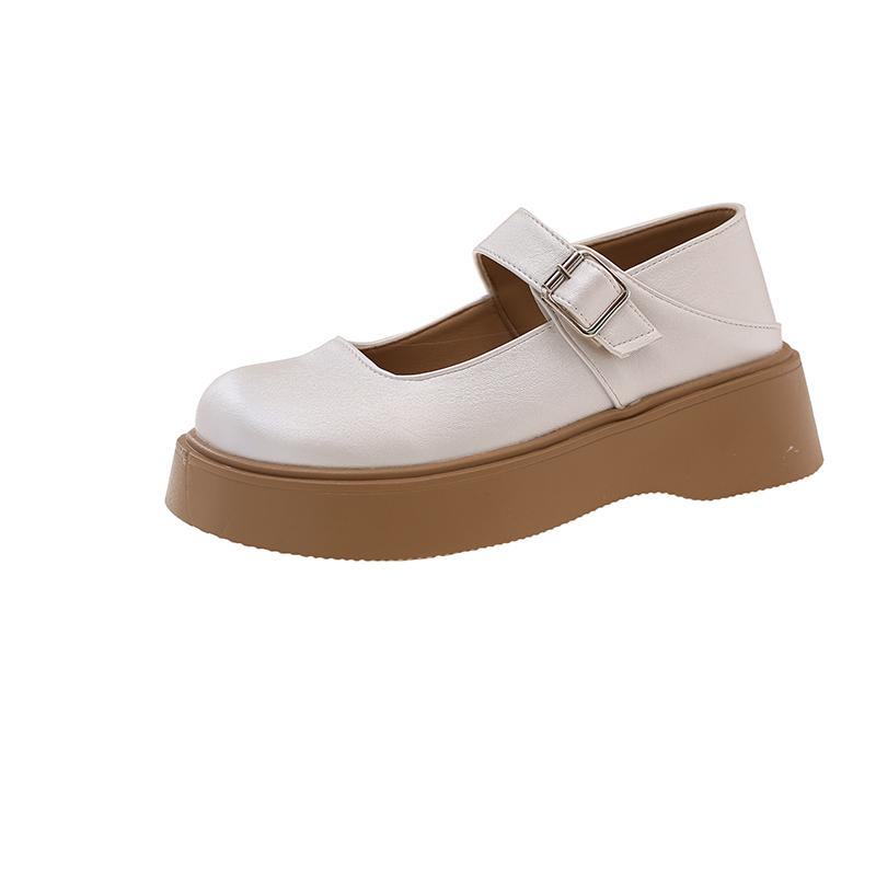 Модные туфли Мэри Джейн на платформе, женская мода, круглый носок, мелкий вырез, ремешок, противоскользящие, износостойкие туфли с низким верхом