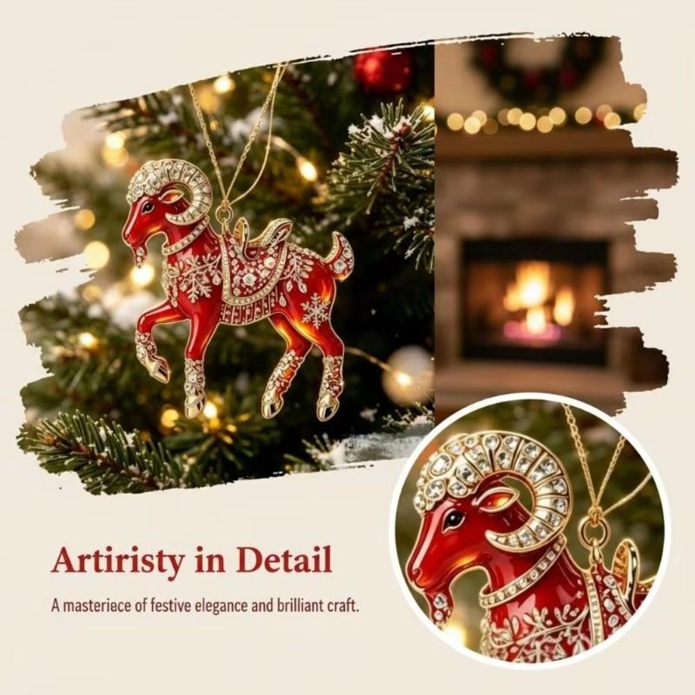 Acrylic Goat Hanging Ornament Shining Christmas Tree Ornament Gifts Keychain Holiday Party Decor