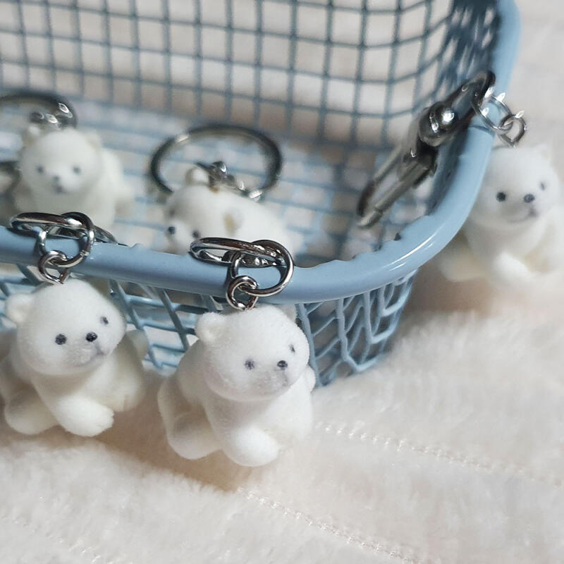 Плюшевая брелок-животное Белый медведь, flocked, ремешок для AirPod, телефона