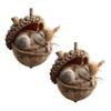 Forest Animal Acorn Ornaments Acrylic Cozy Pine Cone Animals Christmas Ornament 2D Woodland Creature Hanging Decoration Rustic Home Decor for Animal