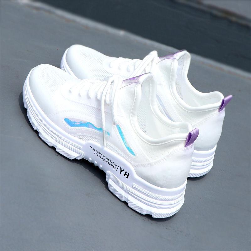 Летние новые женские дышащие кроссовки легкие студенческие повседневные спортивные туфли модные сетчатые вулканизированные туфли на шнуровке Tenis Feminino