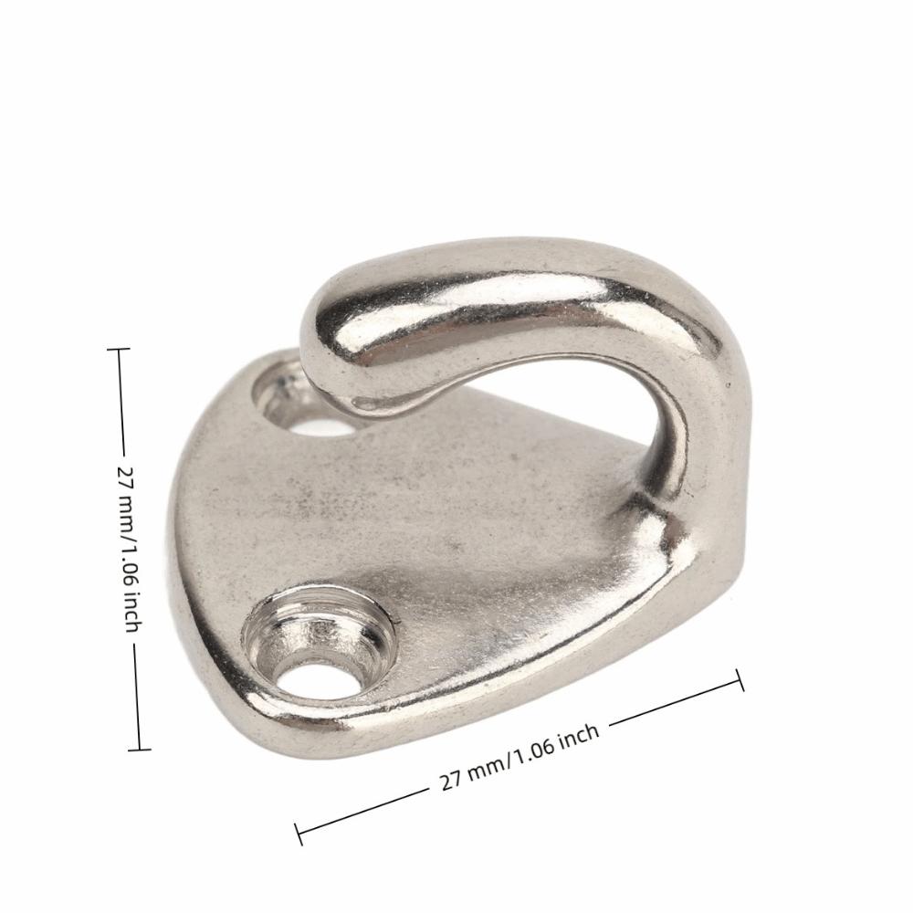 10 Pcs Silver Boat Hardware Hook 316 Stainless Steel Pad Eye Hook Marine Grade Hook Hanging Clothes