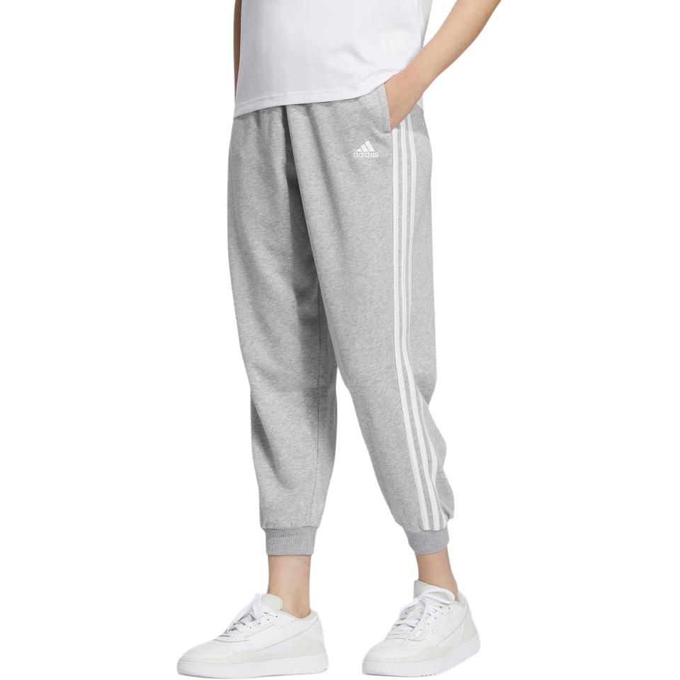 adidas Ретро повседневные удобные зауженные трикотажные джоггеры женские низы средне-меланжево-серый белый JI6993