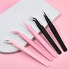 1PC Elbow False Eyelash Tweezers Eyelash Beautician Grafting Eyelash Curler Color Elbow Clip Hand Account Tool
