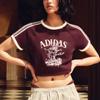adidas Оригиналы Курорт Французские Каникулы Хлопок Повседневная Спортивная Футболка с Коротким Рукавом Женские Топы KX0734