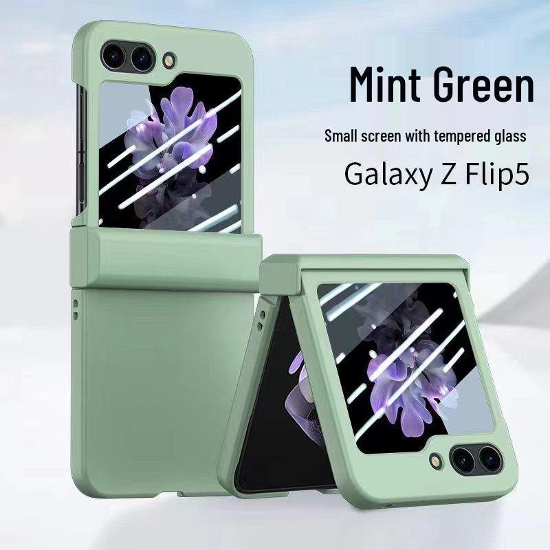 Защитный чехол Samsung Z Flip7 из поликарбоната с ощущением кожи: Полное покрытие, Трехкомпонентный набор для Flip4/5
