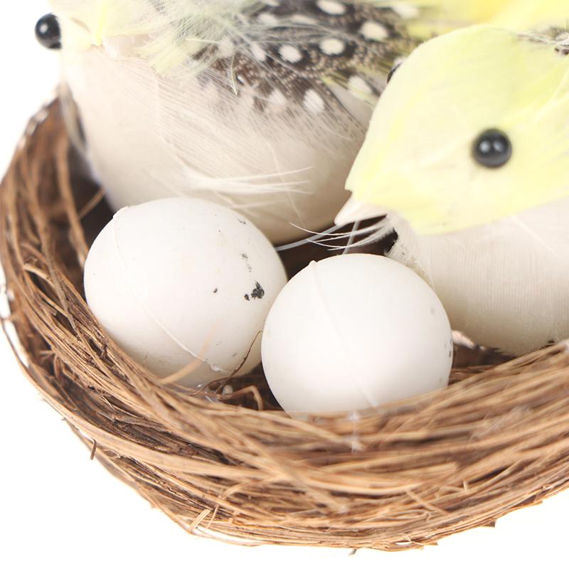 1 комплект искусственных пернатых птиц, гнезд и яиц, творческая скульптура птиц