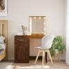 VidaXL Dressing Table with LED Lights, Makeup Table with Storage, Jewelry Table, Home Bedroom Furniture 834977