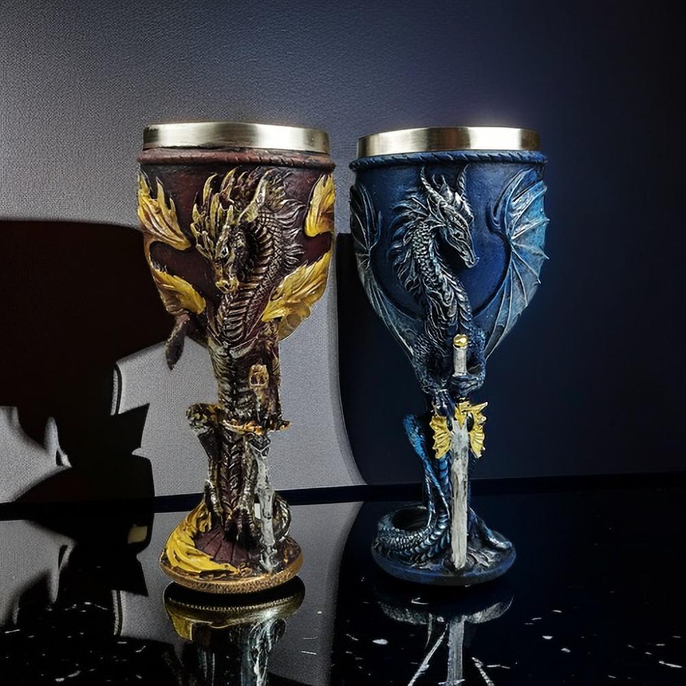 Nordic Dragon Goblet Stainless Steel Beer Mug Creative Viking Wine Cup Man