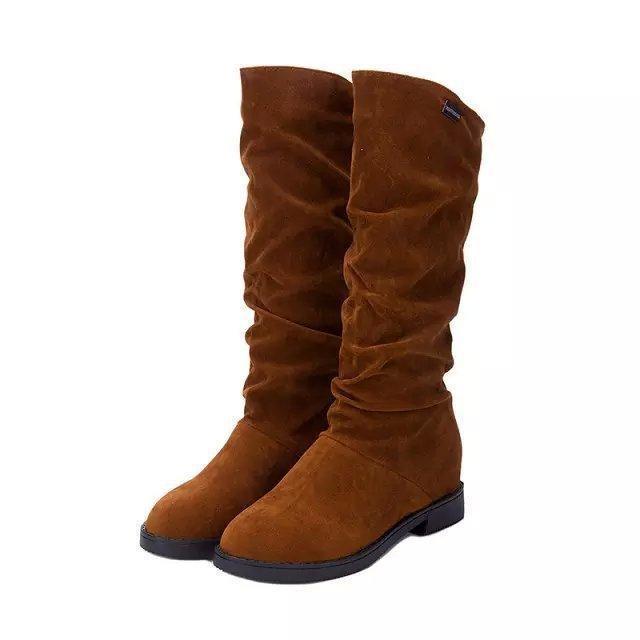 Осенние ботинки Женские высокие ботинки Ботинки Martin Ботинки Velvet Frosted Round Toe Женская обувь