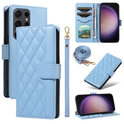 Чехол-кошелек с ремешком на запястье через плечо для Samsung Galaxy S23 S21 FE S24 Ultra S22 Plus A16 A06 A55 A35 A25 A15 A05S A05